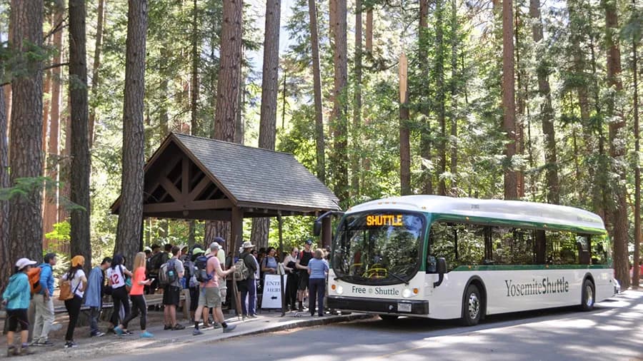 Shuttle services in Yosemite National Park
