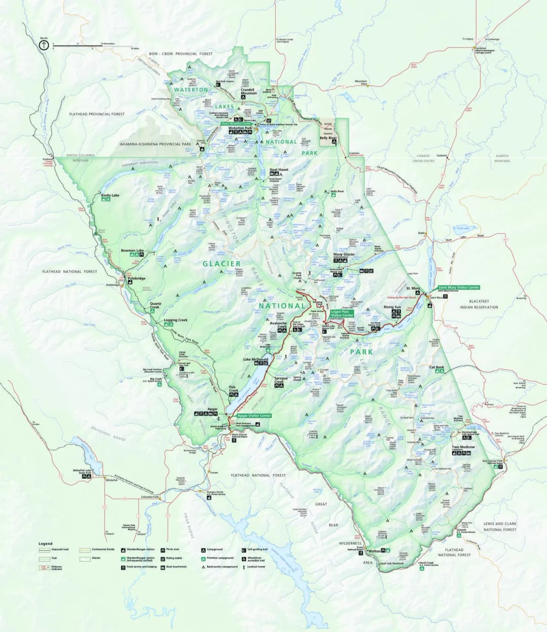 Glacier National Park Map