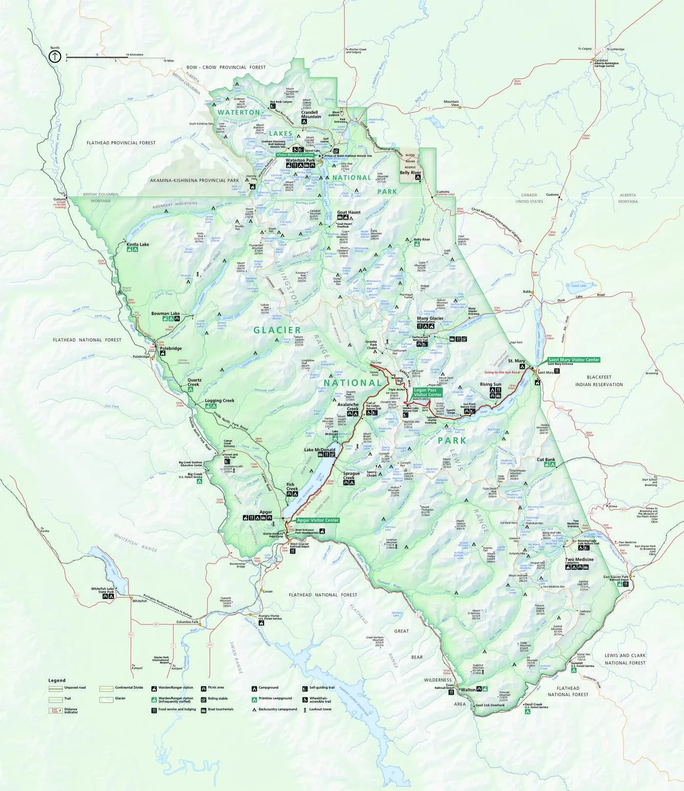 Glacier National Park Map