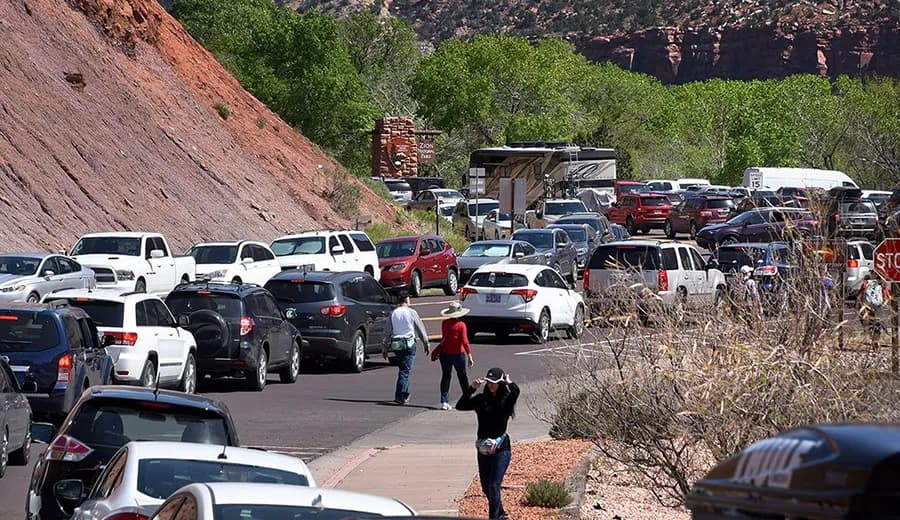 From March to November, Zion National Park often has traffic congestion