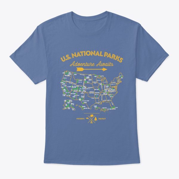 63 National Parks US National Park Map T-Shirt