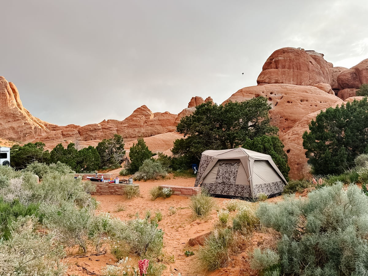 Arches National Park also offers backcountry camping opportunities for those seeking a wilderness experience.