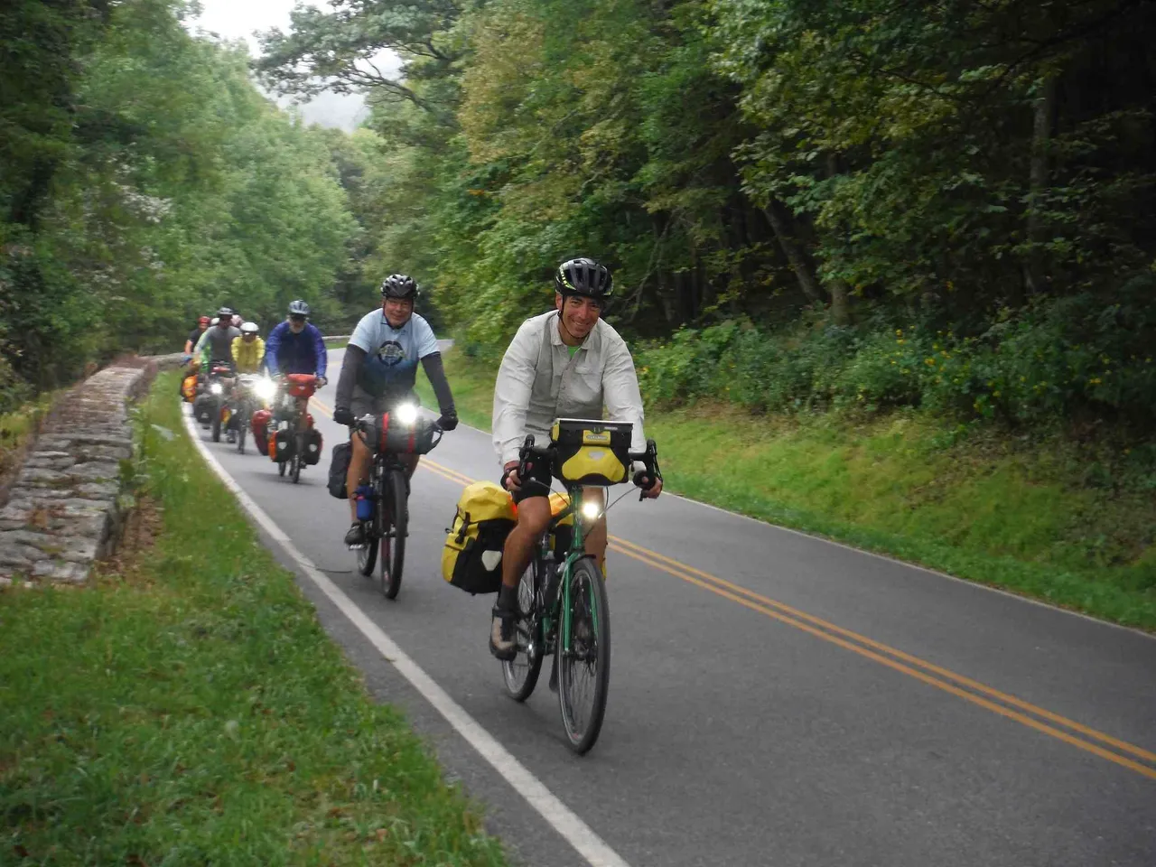 Mountain bikes, road bikes, and e-bikes are allowed on Skyline Drive