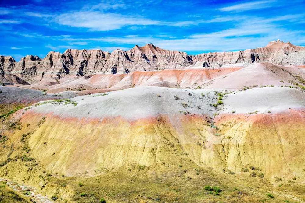 Yellow Mounds is situated in the most visually striking section of Badlands geology