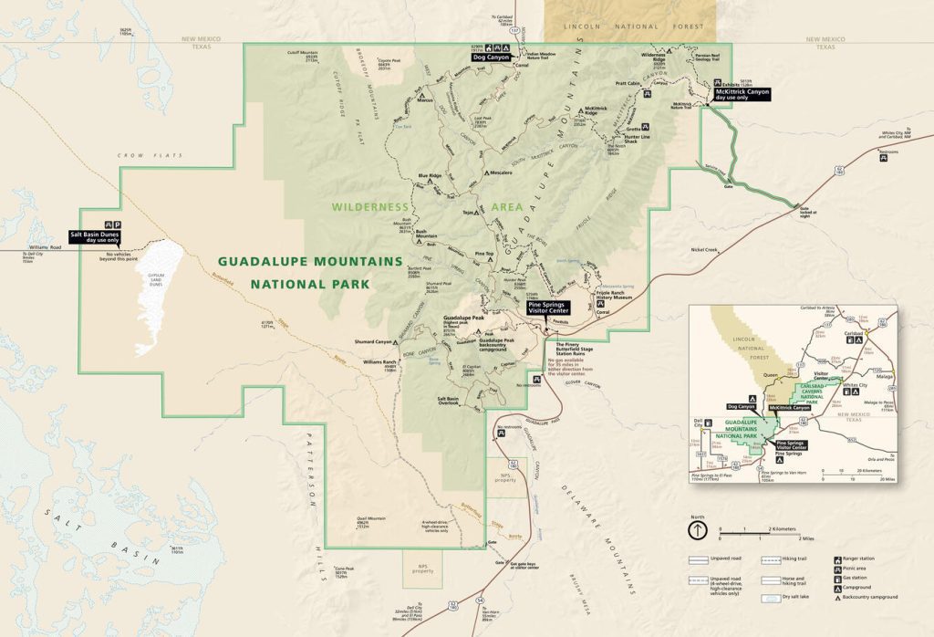 Guadalupe Mountains National Park Map