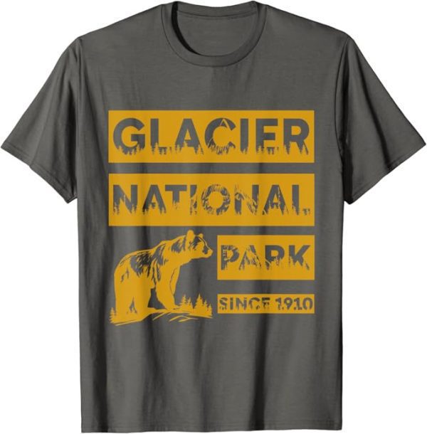 Retro Glacier National Park Bear T-Shirt