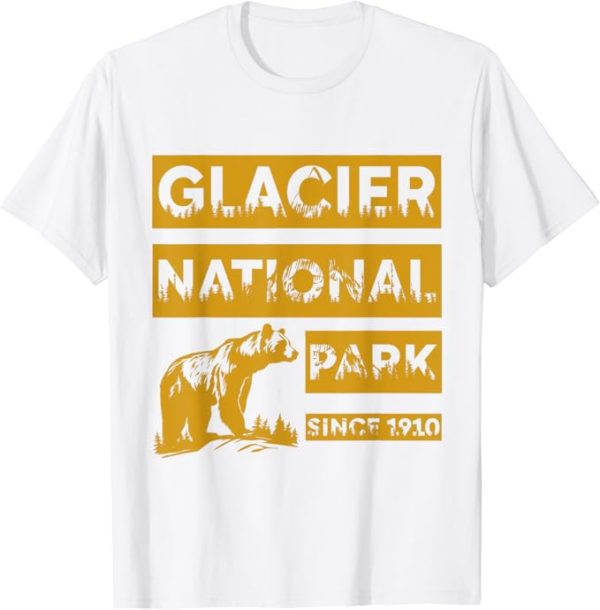 Retro Glacier National Park Bear T-Shirt