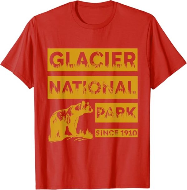 Retro Glacier National Park Bear T-Shirt