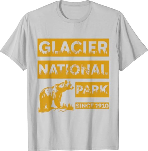 Retro Glacier National Park Bear T-Shirt