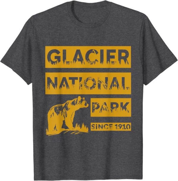 Retro Glacier National Park Bear T-Shirt