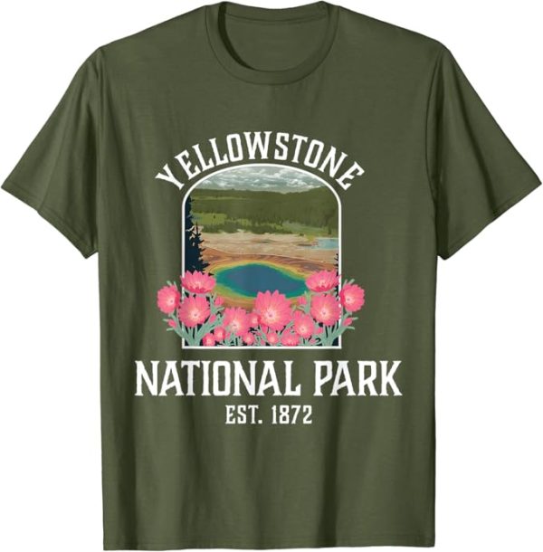 Yellowstone NP Bitterroot Flower Vintage T-Shirt