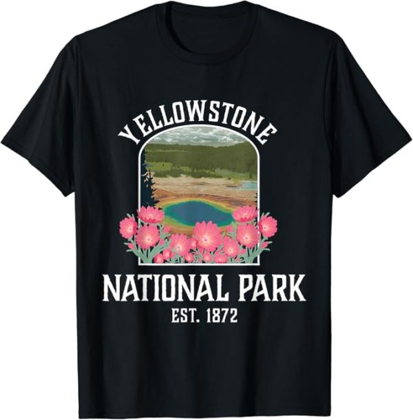 Yellowstone NP Bitterroot Flower Vintage T-Shirt