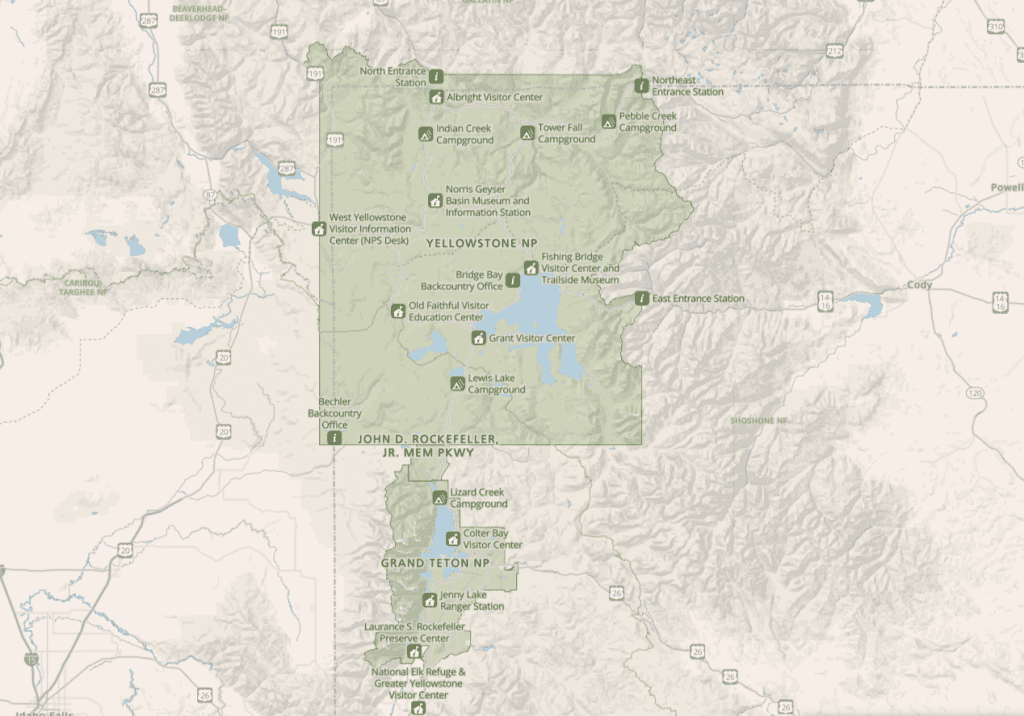 Yellowstone National Park Map