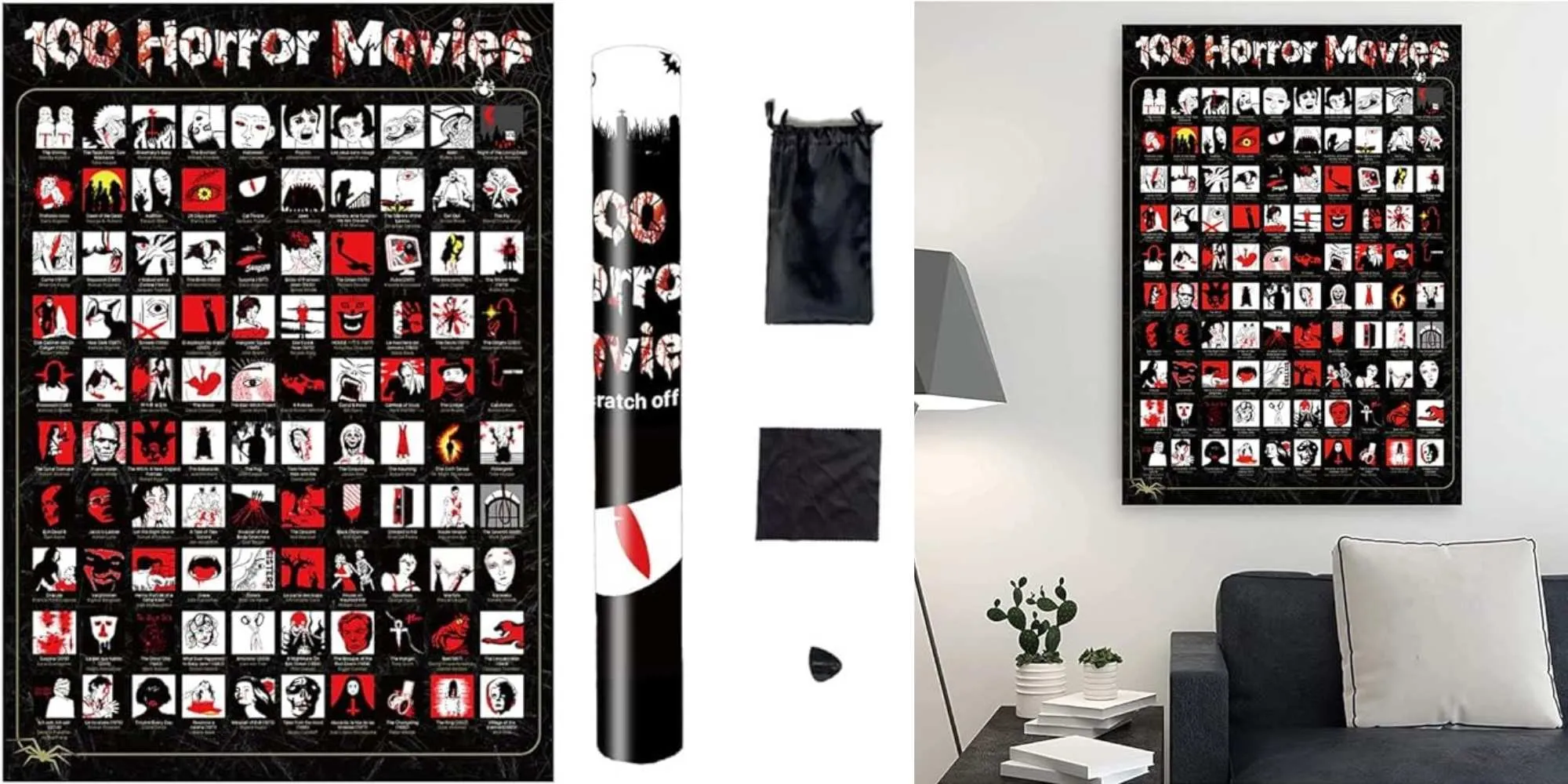 horror movie scratch off poster