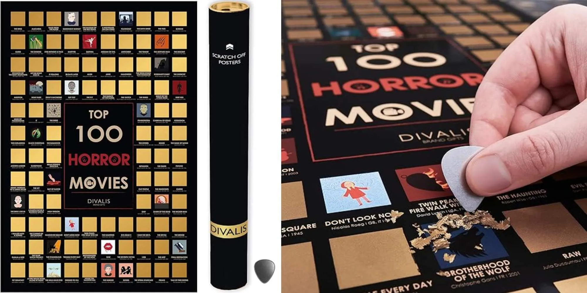 horror movie scratch off poster
