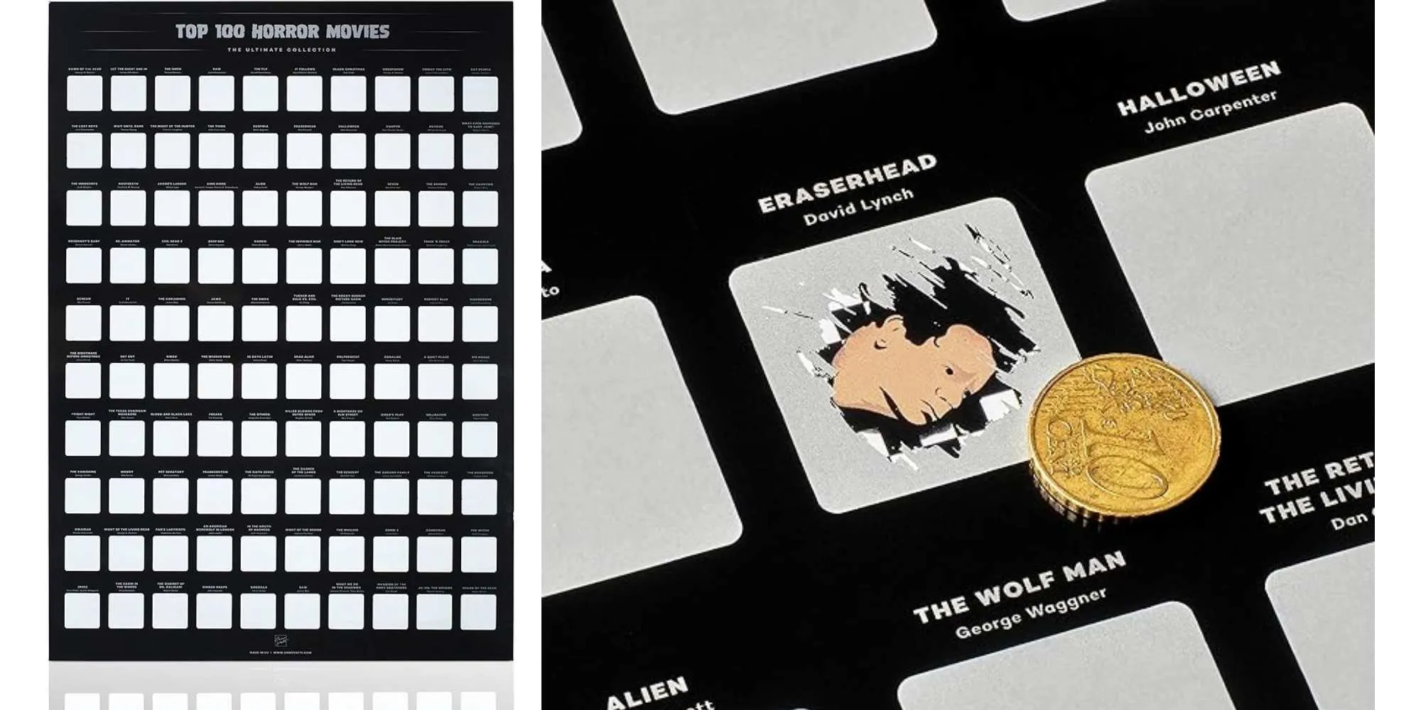 horror movie scratch off poster