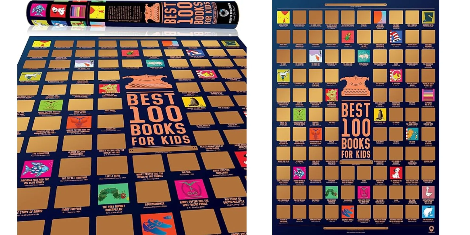 kids books scratch off poster