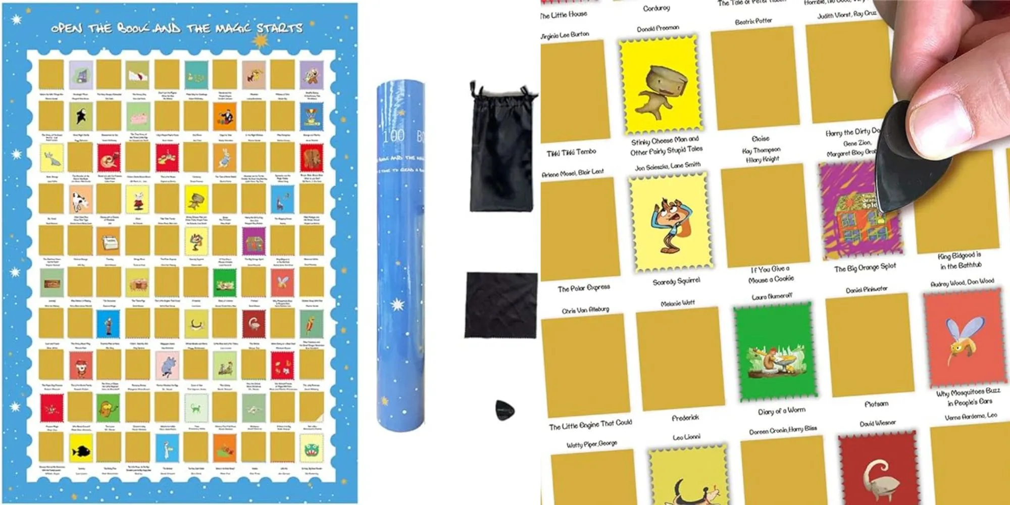 kids books scratch off poster
