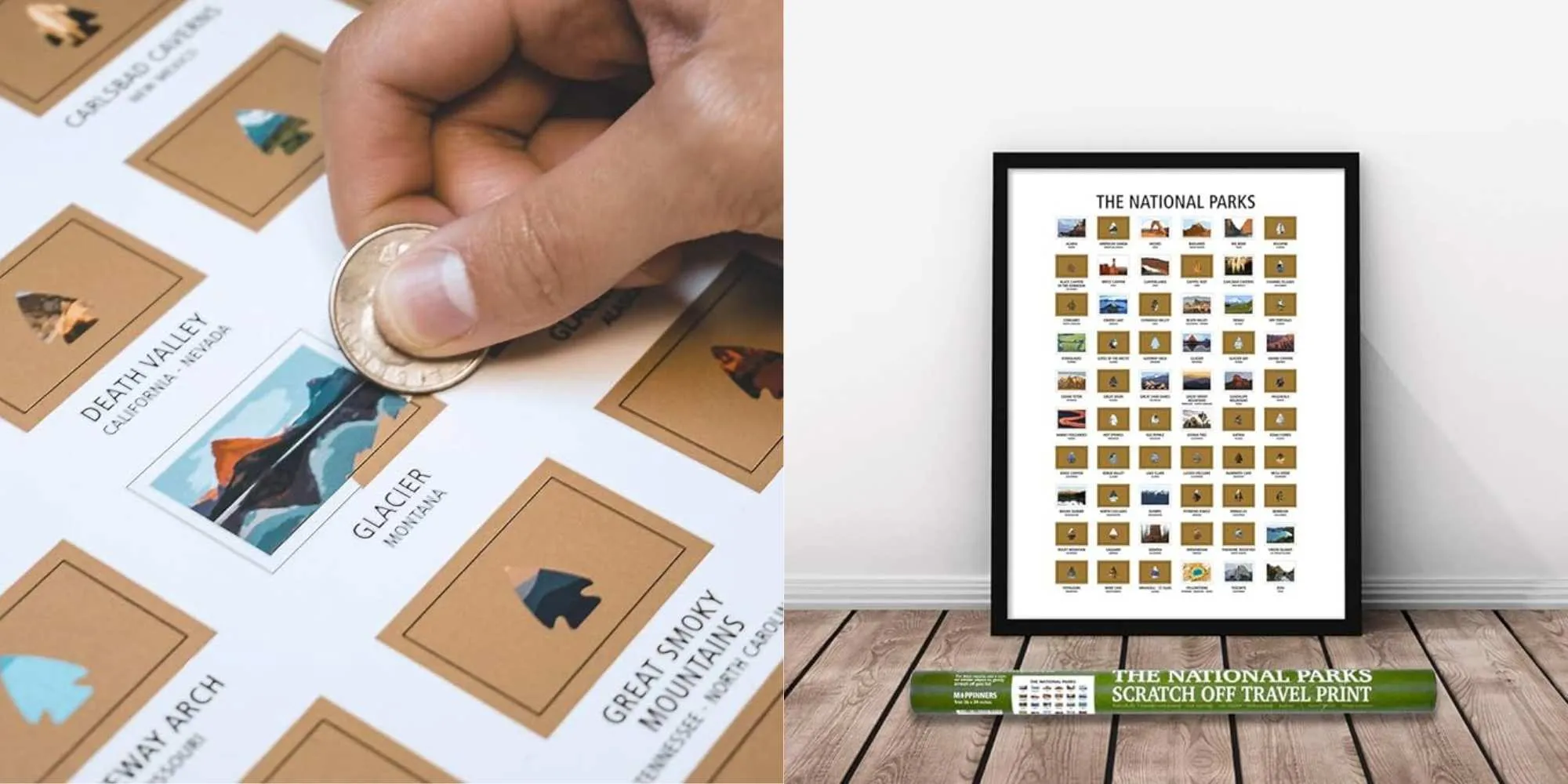 national parks poster scratch off