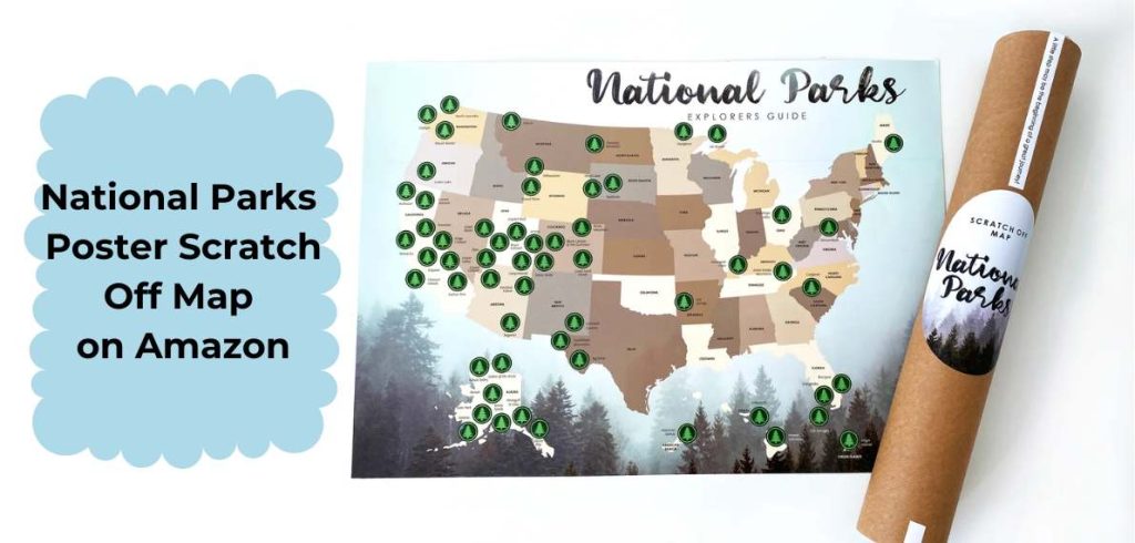 national parks poster scratch off