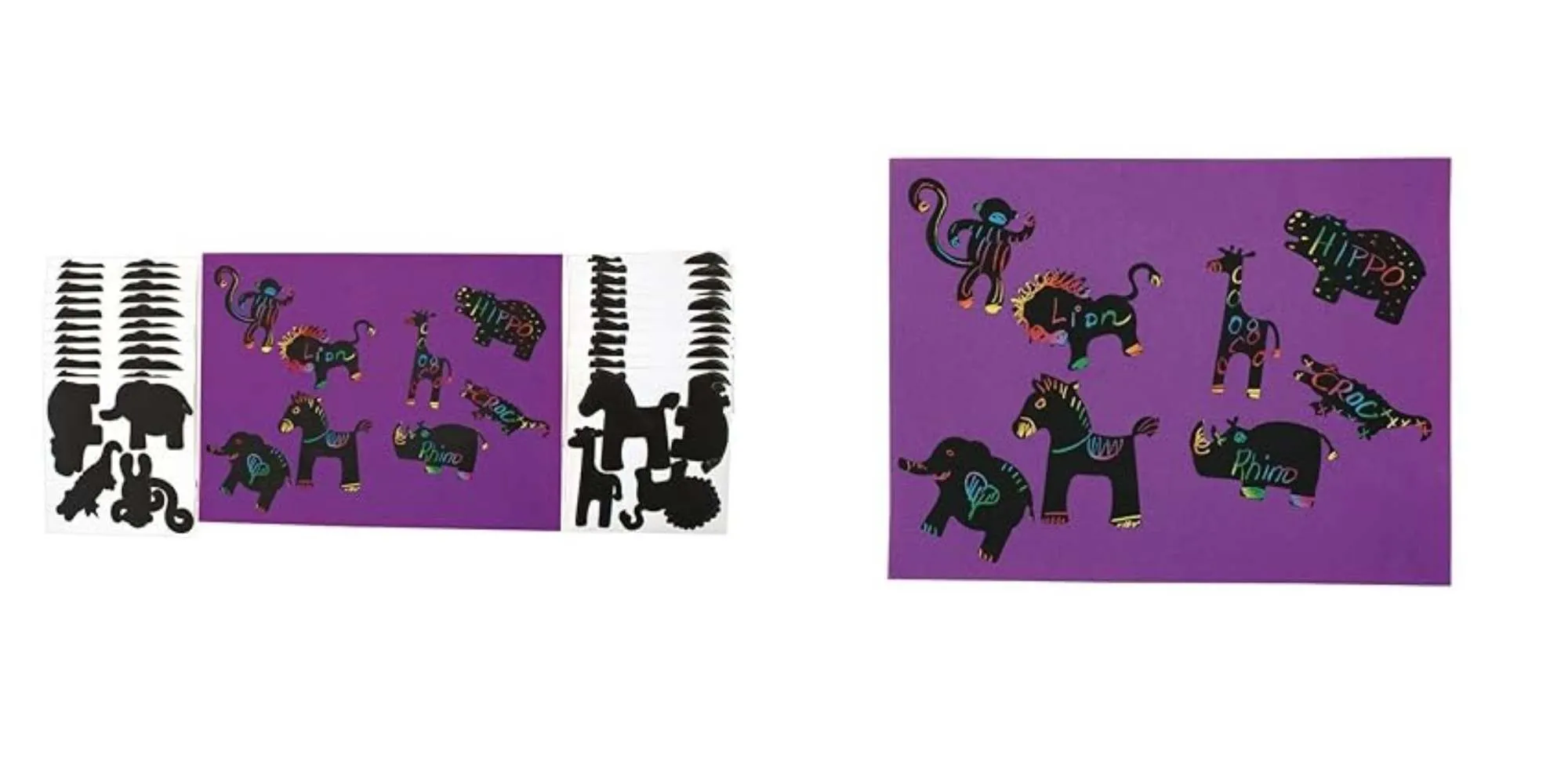 scratch off posters animals