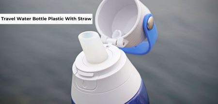 travel water bottle plastic with straw