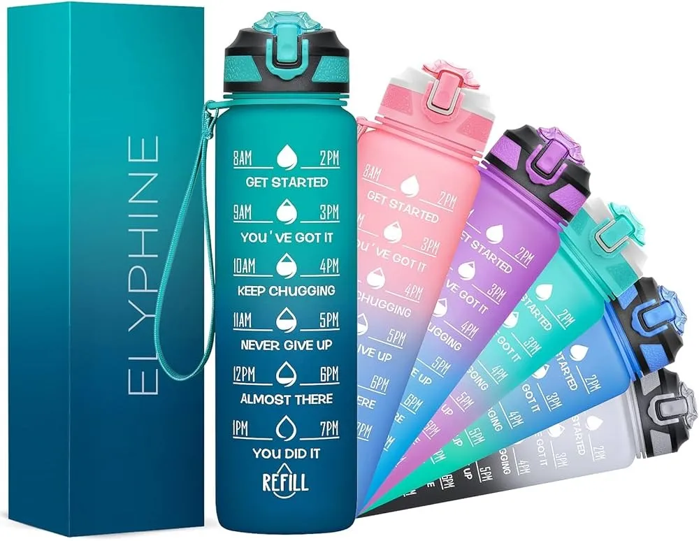 travel water bottle plastic with straw