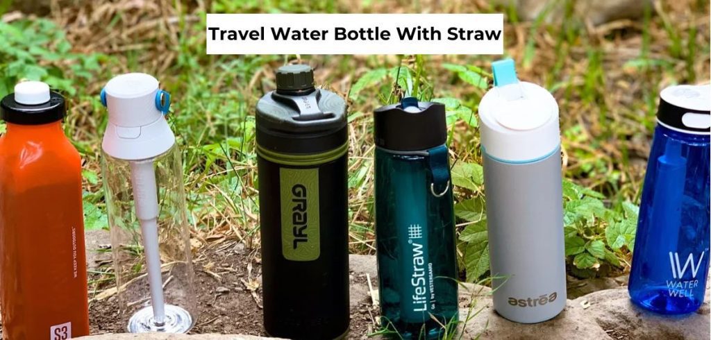 travel water bottle with straw