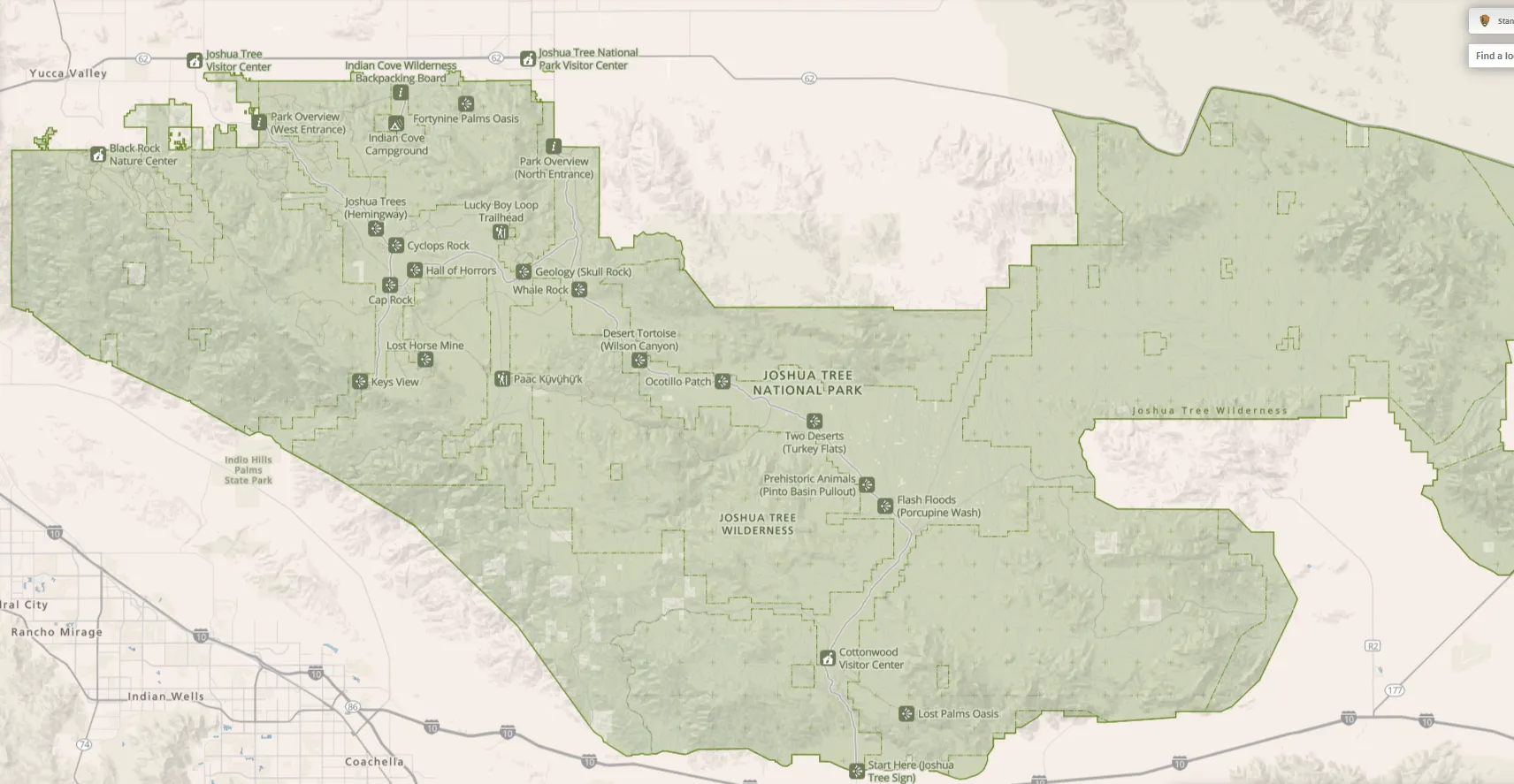 Joshua Tree National Park Map