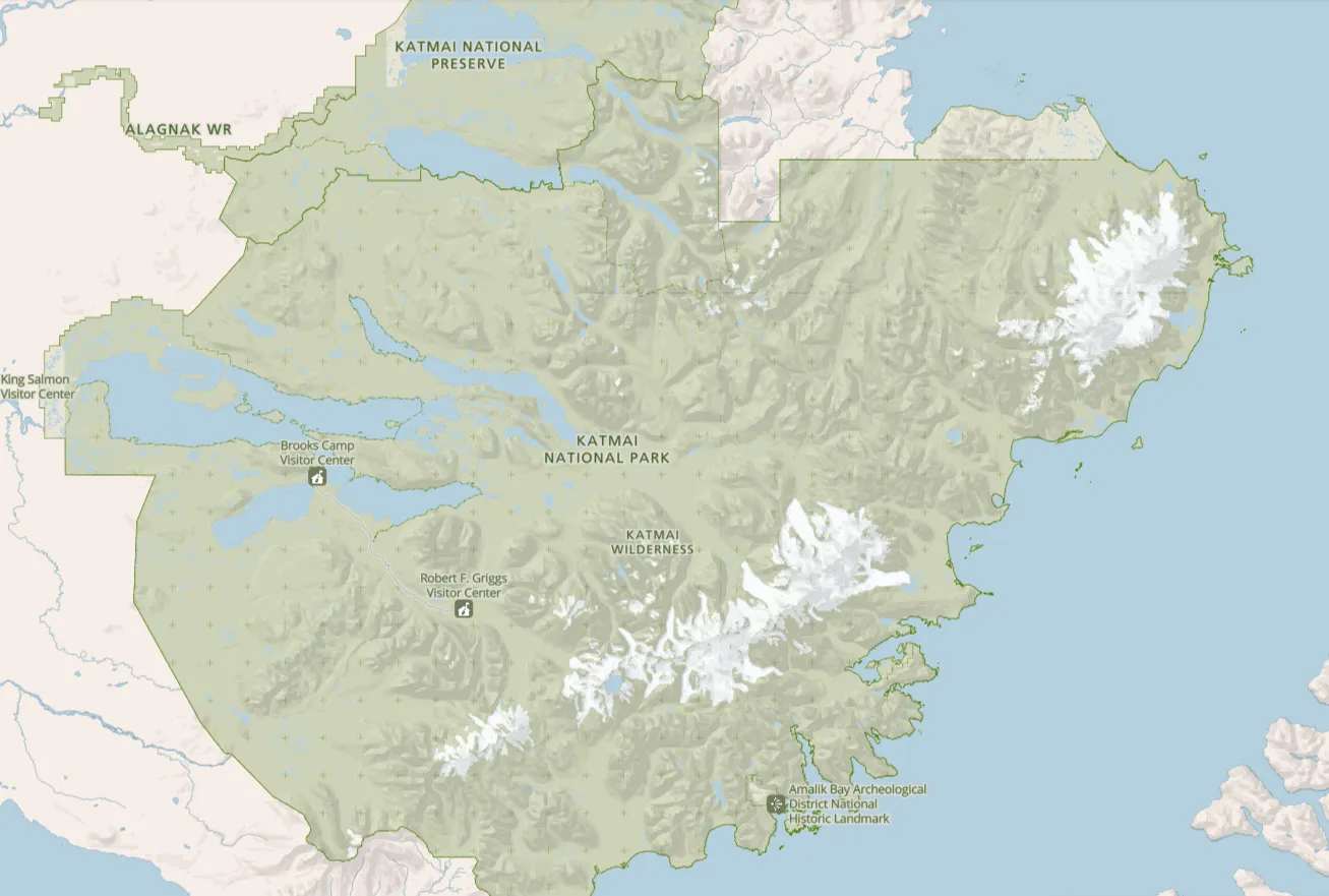 Katmai National Park and Preserve Map