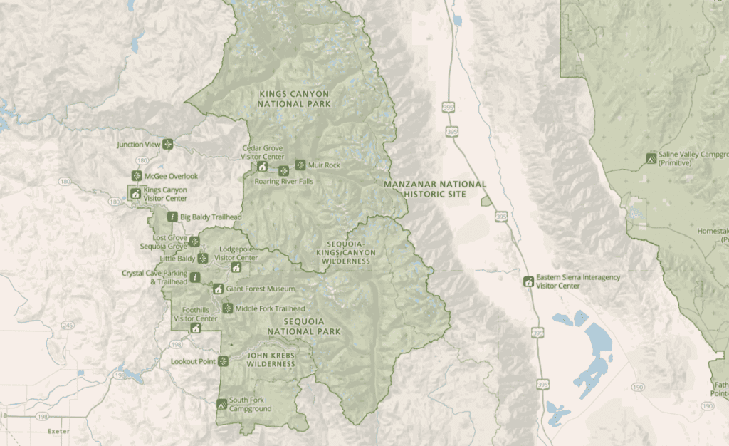 Kings Canyon National Park Map