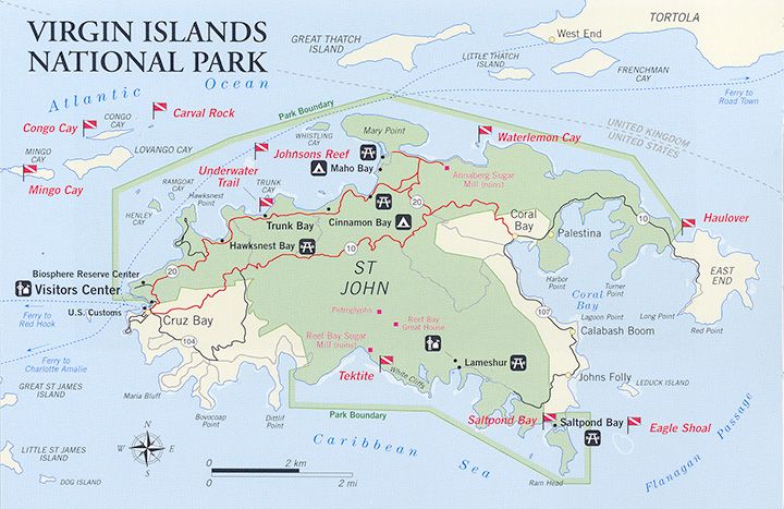 Olympic Virgin Islands National Park Map