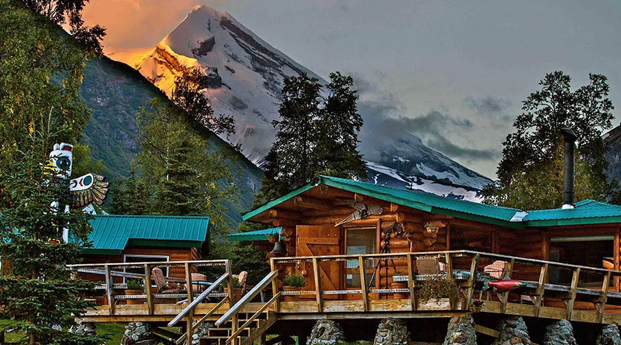The Main Lodge has cozy furnishings and stunning views