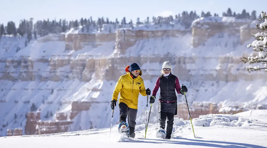 Snowshoeing is permitted on all trails throughout the park