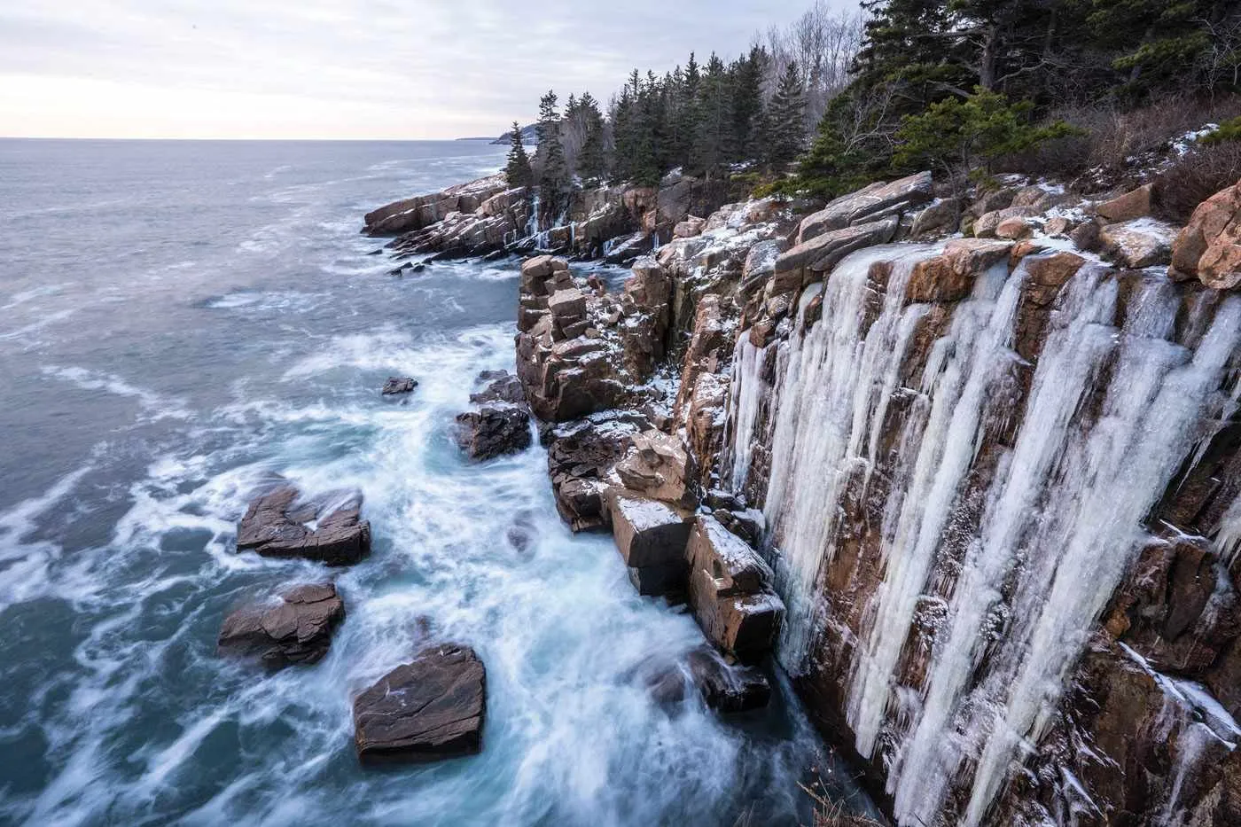 acadia national park in winter