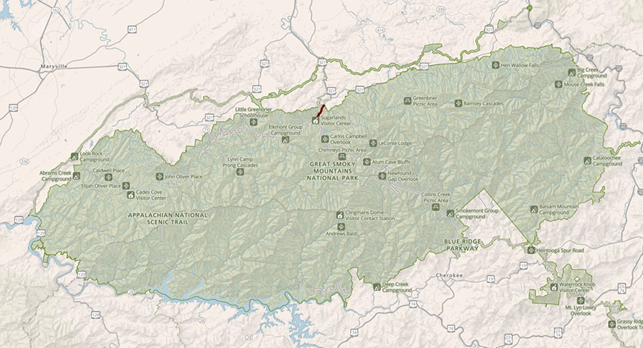 Great Smoky Mountains National Park Map