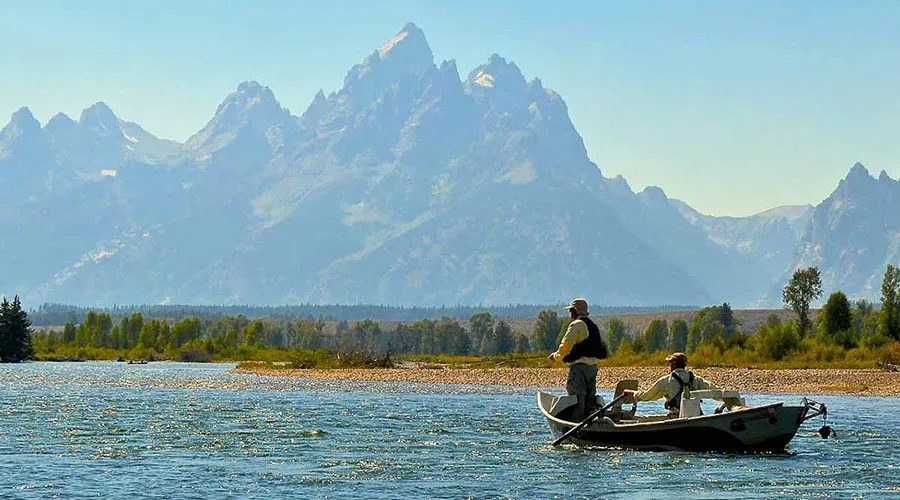 A day of fishing here offers mountain views