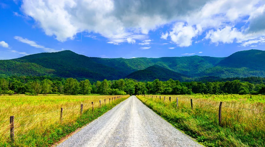 Cades Cove is encircled by an 11-mile one-way loop road