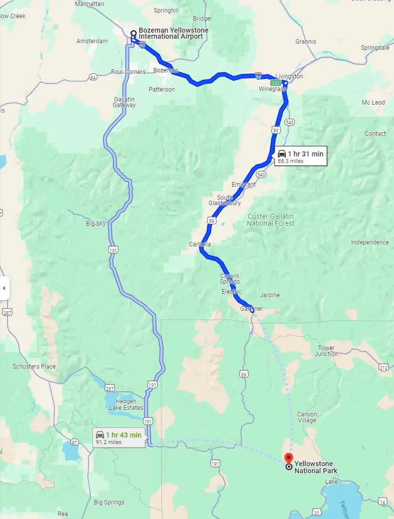 airports near yellowstone national park