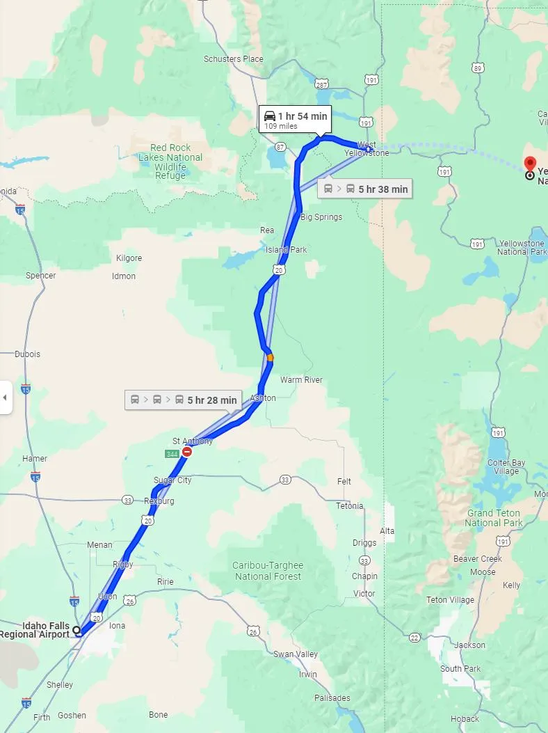 airports near yellowstone national park