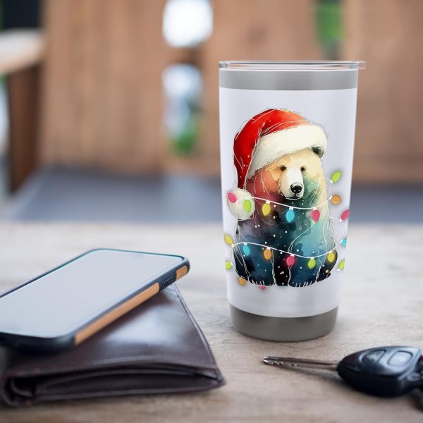 Bear Christmas Light Xmas Bear Funny Bear Lover Tumbler