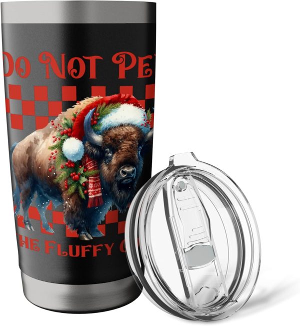 Bison Christmas Do Not Pet the Fluffy Cows Tumbler