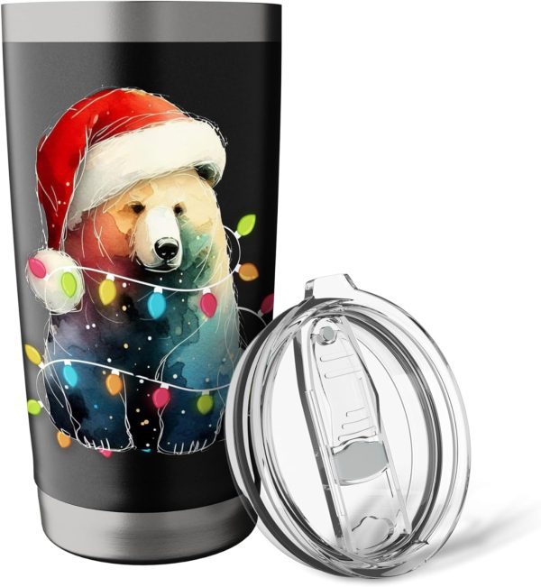 Bear Christmas Light Xmas Bear Funny Bear Lover Tumbler