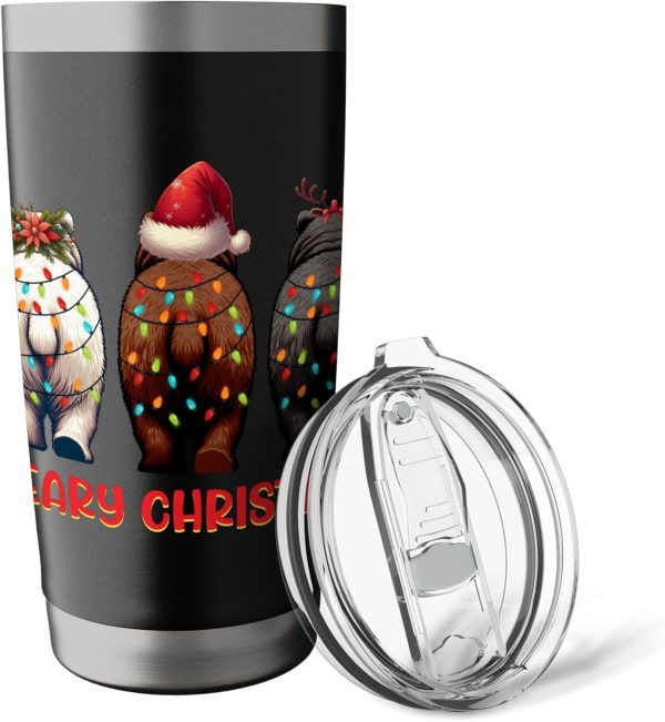 Funny Bear Beary Christmas Holiday Birthday Tumbler