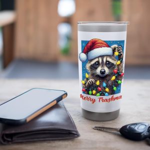 Funny Raccoon Christmas Merry Trashmas Tumbler