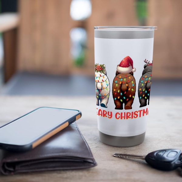 Funny Bear Beary Christmas Holiday Birthday Tumbler