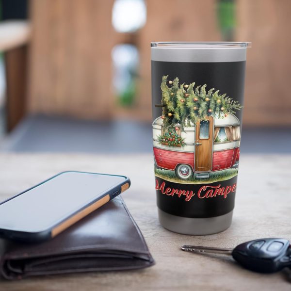 Merry Camper Vintage Camper Christmas Tree Tumbler