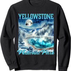 Santa Riding Reindeer Christmas Yellowstone National Sweatshirt