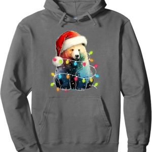 Bear Christmas Light Xmas Bear Funny Bear Lover Hoodie