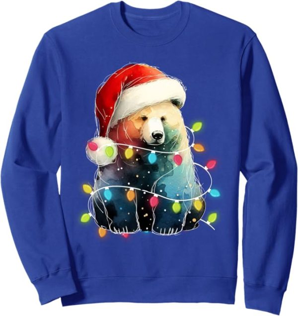 Bear Christmas Light Xmas Bear Funny Bear Lover Sweatshirt